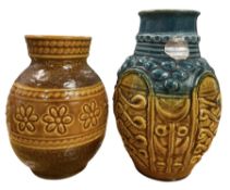 BAY KERAMIK - MODEL 660/17 & 98/20 - PAIR OF 1960S WEST GERMAN VASE