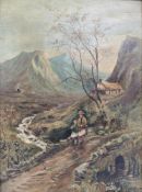 H.M BARNETT (IRISH) - 1908 OIL ON CANVAS LANDSCAPE PAINTING