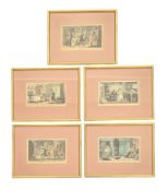 R. ACKERMANN REPOSITORY OF ARTS - ROWLANDSON - 5 DOCTOR SYNTAX ETCHINGS