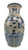 20TH CENTURY SOUTH EAST ASIAN / CHINESE BLUE & WHITE VASE