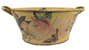 20TH CENTURY TOLEWARE TYPE TWIN-HANDELED WASH TUB / PLANTER