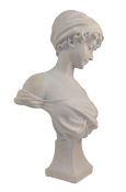 CONTEMPORARY PLASTER COMPOSITE BUST OF A YOUNG LADY