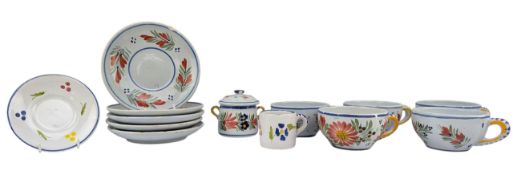 COLLECTION OF FRENCH QUIMPER HB FAIENCE HAND PAINTED CERAMICS