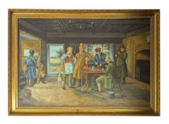 AFTER MARGARET DOVASTON (1884-1954) - THE COMPETITION - OIL ON CANVAS PAINTING
