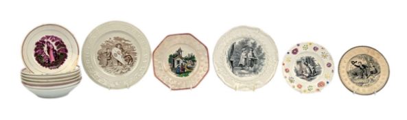 19TH CENTURY ENGLISH CERAMICS INCLUDING PINK LUSTRE & STAFFORDSHIRE