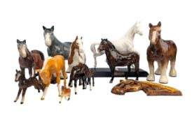 BESWICK & MELBA WARE ASSORTED PORCELAIN FIGURES OF HORSES