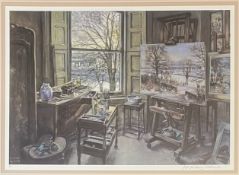 JAMES MCINTOSH PATRICK R.S.A (SCOTTISH 1907-1998) - ARTISTS STUDIO