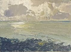 NEIL PINKETT (B. 1958) - GREY AND GREEN - OIL ON BOARD