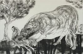 LIN JAMMET (1958-2017) - NIGHT OF THE HUNTER I, 1998 - ETCHING