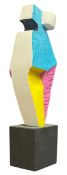 KEITH NEWSTEAD (B. 1943) - CUBISMO, CIRCA 2023 - CARVED PAINTED WOOD