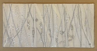 CATHERINE WHITFELD (20TH CENTURY) - TRACKS IN THE SNOW, 1968 - EMBROIDERED PANEL
