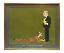 RAYMOND 'JAK' JACKSON - YOU CAN STOP LICKING NOW, WALSH... - ORIGINAL SATIRICAL CARTOON