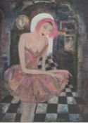ROSA SEPPLE (B. 1951) - UNTITLED BALLERINA MIXED MEDIA PAINTING