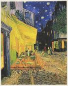 AFTER VINCENT VAN GOGH - THE CAFE TERRACE ON THE PLACE DU FORUM, ARLES - GOUTTELETTE PRINT