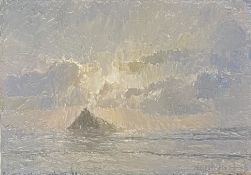 NEIL PINKETT (B. 1958) - THE MOUNT, DRAMATIC LIGHT, DEB '14 - OIL ON BOARD