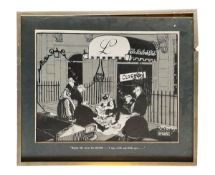STANLEY MCMURTRY 'MAC' - ORIGINAL SATIRICAL CARTOON - 'RIGHT. MY TURN FOR £2000...