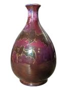 A. J. WILKINSON ORIFLAMME BY JOHN BUTLER - PURPLE LUSTRE FINISH BAT VASE
