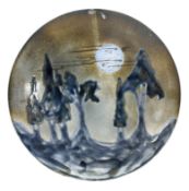 COBRIDGE STONEWARE POTTERY - WITCHING HOUR PLATE BY EMMA BOSSONS, CIRCA 2003