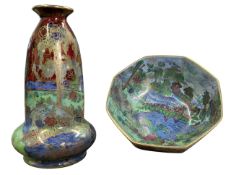 A. G. HARLEY JONES FOR WILTON WARE - TWO ART DECO LUSTRE VASE AND BOWL