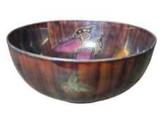 A. J. WILKINSON ORIFLAMME DESIGNED BY JOHN BUTLER - BROWN & ORANGE BUTTERFLY BOWL