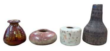 FOUR MOBACH UTRECHY, HOLLAND STUDIO POTTERY MINIATURE VASES