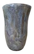 CONTEMPORARY STUDIO ART POTTERY - STONEWARE RAKU GLAZE VASE