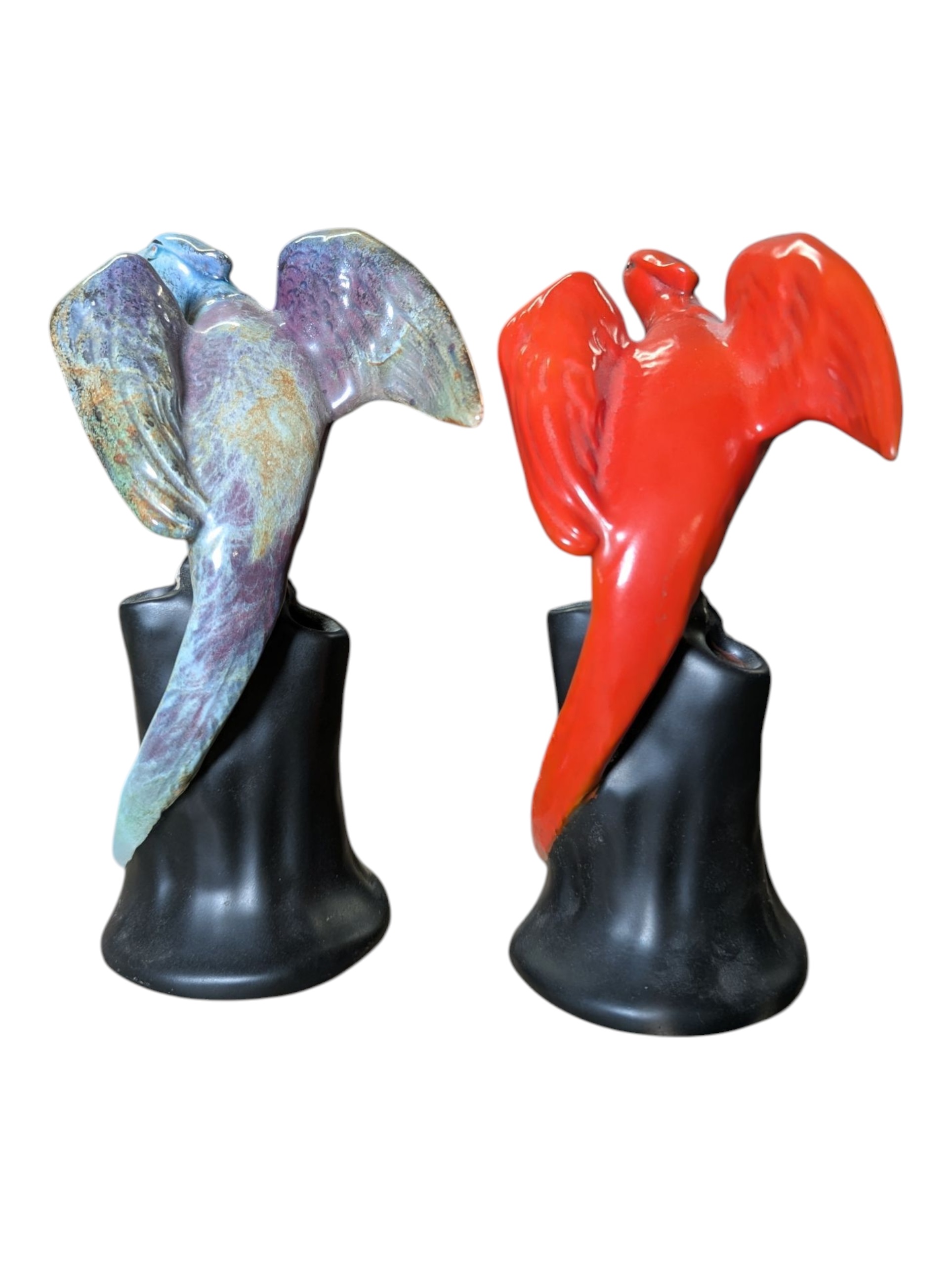 A. J. WILKINSON'S ORIFLAMME DESIGNED BY JOHN BUTLER - TWO CERAMIC PHOENIXES - Image 4 of 5