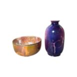 A. J. WILKINSON ORIFLAMME DESIGNED BY JOHN BUTLER - TWO LUSTRE FINISH CERAMIC VASES