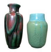 MINTON HOLLINS & CO POTTERY - EARLY 20TH CENTURY ASTRA WARE GLAZED VASE T/W ANOTHER (2)