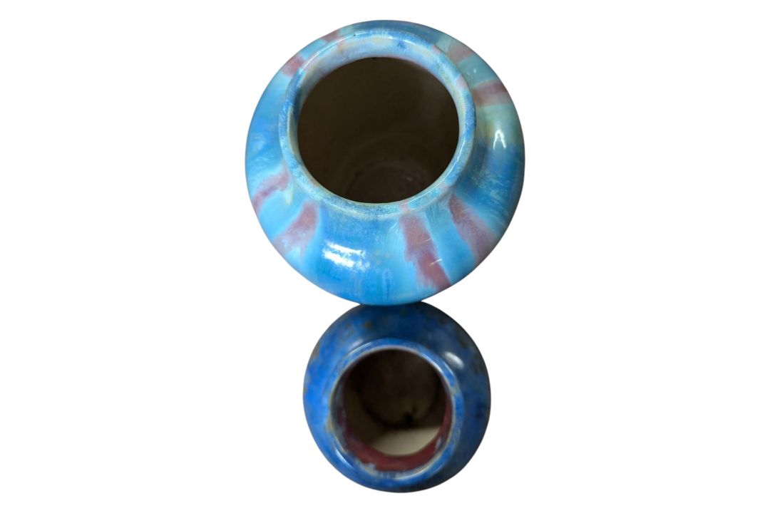 PIERREFONDS, FRANCE - TWO MOTTLED CRYSTALLINE GLAZE VASES - Image 2 of 6