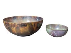A. J. WILKINSON ORIFLAMME DESIGNED BY JOHN BUTLER - TWO MARBLE LUSTRE BOWLS