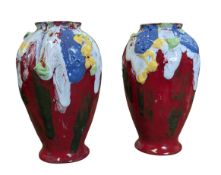 AFTER CHARLES NOKE & HARRY NIXON FOR ROYAL DOULTON - PAIR OF CHANG WARE VASES