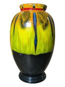 POOLE POTTERY - DRIP GLAZE BALUSTER SHAPED VASE