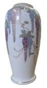 KOSHIDA POTTERY - JAPANESE SATSUMA WISTERIA CERAMIC VASE