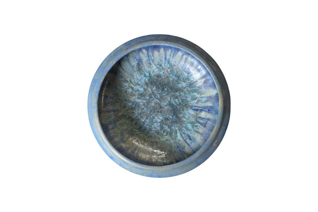 PIERREFONDS, FRANCE - EARLY 20TH CENTURY MOTTLED CRYSTALLINE GLAZED BOWL - Image 2 of 5