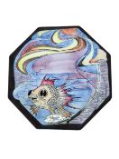 BLACK RYDEN POTTERY - 2004 PUFFER FISH PLATE BY EMMA BOSSONS