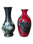 LISE B. MOORCROFT - 2000 & 2001 LUSTRE FINISH CERAMIC VASES