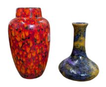 WEST GERMAN POTTERY - TWO FAT LAVA STONWARE VASES