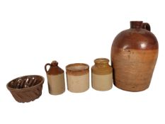 COLLECTION OF 19TH CENTURY VICTORIAN TWO TONE STONEWARE