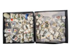 COLLECTION OF 20TH CENTURY SOUVENIR BONE CHINA THIMABLES