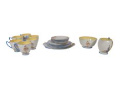 SHELLEY - HOLLY HOCK EVE PATTERN - HAND PAINTED PORCELAIN TEA SERVICE