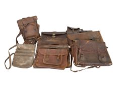 COLLECTION OF VINTAGE BROWN LEATHER SATCHELS