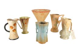 COLLECTION OF 20TH CENTURY ART DECO VINTAGE POTTERY JUGS AND VASES