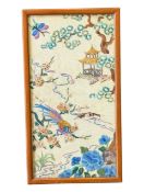 VINTAGE MID 20TH CENTURY CHINESE HAND EMBROIDERED PANEL