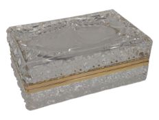 VINTAGE MID CENTURY FRENCH STYLE CRYSTAL GLASS TRINKET BOX / CHEST