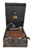HIS MASTER'S VOICE HMV 1920S VINTAGE PORTABLE GRAMOPHONE TURNTABLE