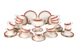 ANSLEY - DURHAM 1646 PATTERN - VINTAGE 20TH CENTURY FINE BONE CHINA TEA SET