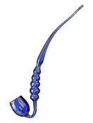 BRISTOL BLUE GLASS SMOKING PIPE - LATE 20TH CENTURY CIRCA 1980S