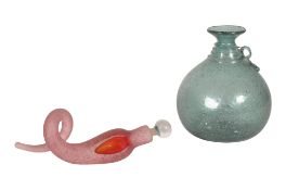 TWO LATE 20TH CENTURY CONTEMPORARY STUDIO GLASS PIECES