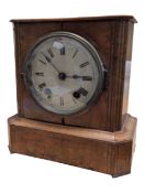 19TH CENTURY VICTORIAN WALNUT 8-DAY MANTLE CLOCK